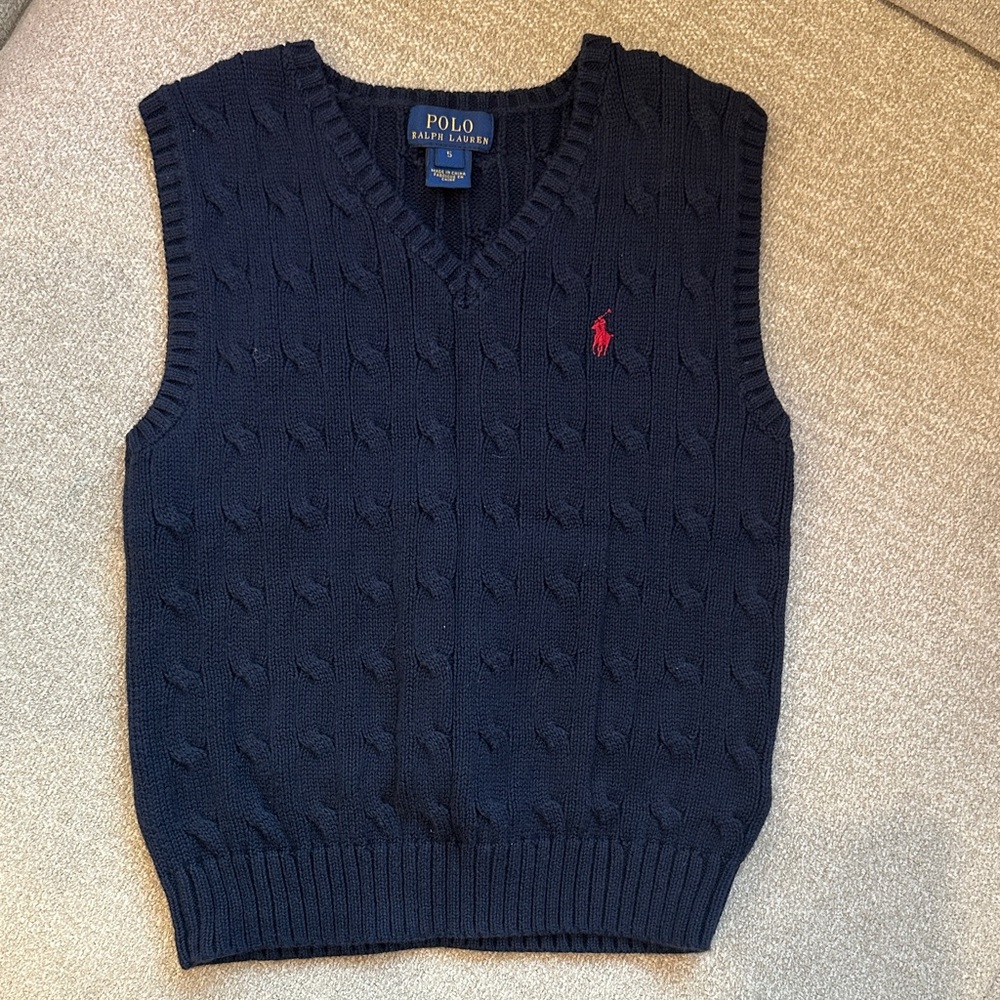 Boys Polo by Ralph Lauren Dark Blue/Navy V-Neck Sweater Vest